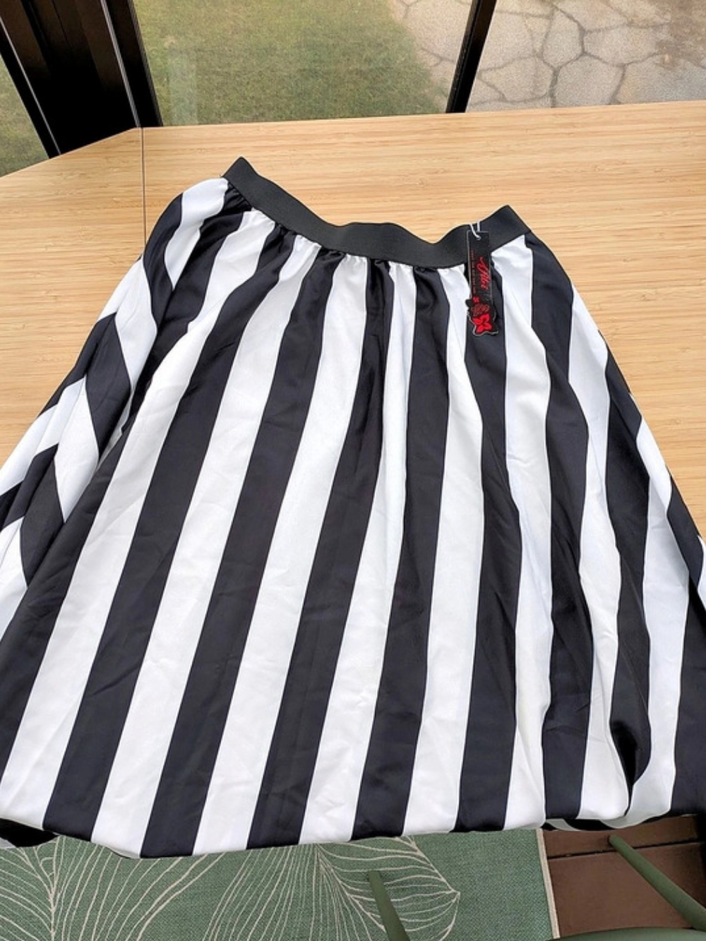NWT Maxi Skirt Black and White Stripes